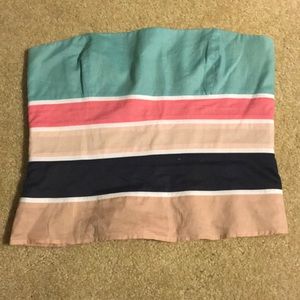 BCBG striped strapless top